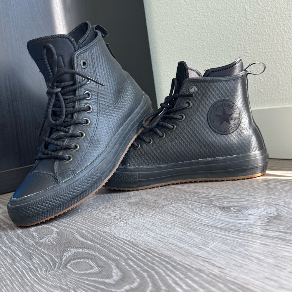 Converse Waterproof Black Textured High-Top Sneakers M6 W8